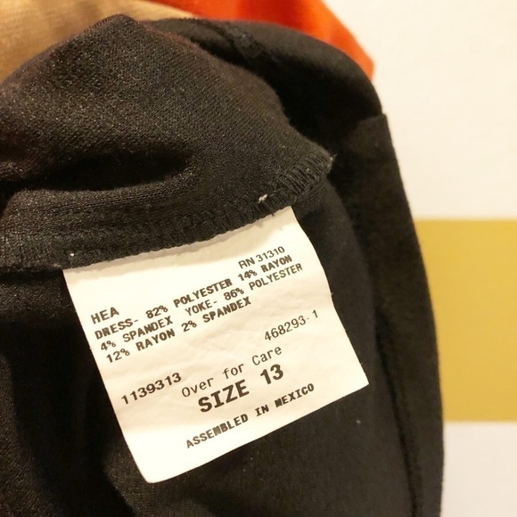 A. Byer orange/tan/black color block shift dress - Picture 8 of 9